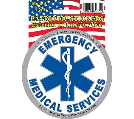 EMT Emergency Medical Technician Sticker Decal 3 1/2 Round 2