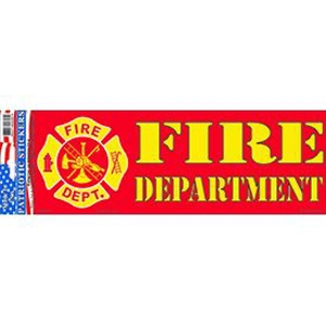 Vinyl Bumper Sticker Fire Department Red