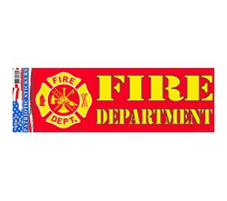 Vinyl Bumper Sticker Fire Department Red