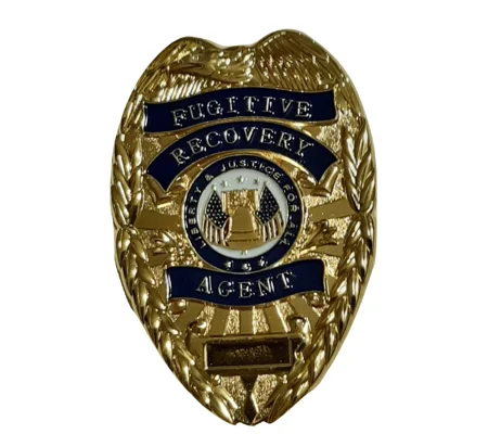 Fugitive Recovery Agent Shield Badge Gold