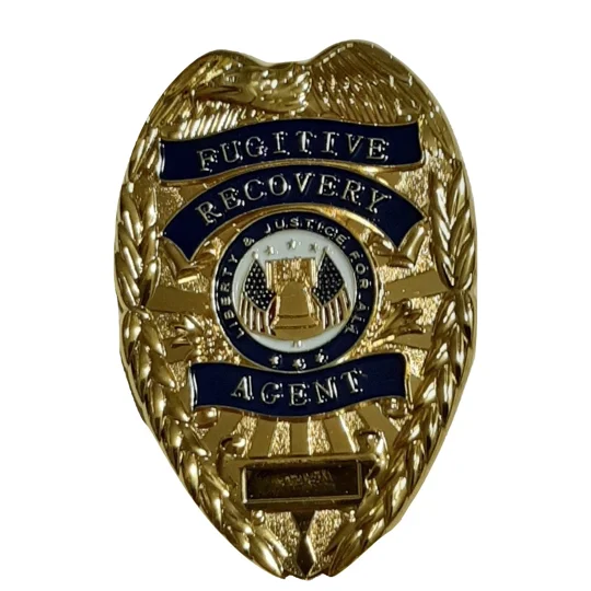 Fugitive Recovery Agent Shield Badge Gold