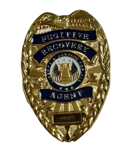 Fugitive Recovery Agent Shield Badge Gold