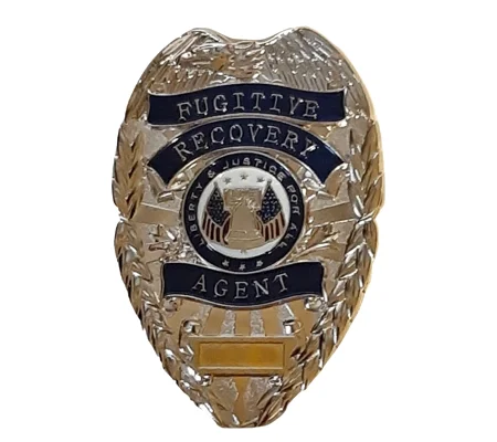 Fugitive Recovery Agent Shield Badge Nickel Silver