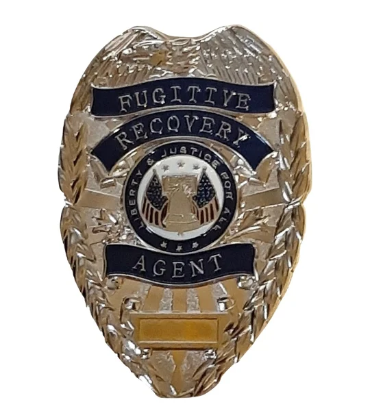 Fugitive Recovery Agent Shield Badge Nickel Silver