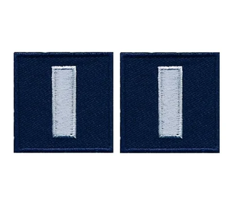 Lieutenant Bar Embroidered Silver on Midnight Blue Pair