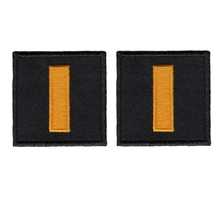 Lieutenant Bar Embroidered Dark Gold on Black Pair