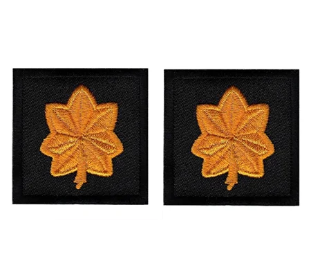 Major Leaf Embroidered Dark Gold on Black Pair