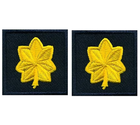 Major Leaf Embroidered Gold on Midnight Blue Pair