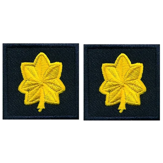 Major Leaf Embroidered Gold on Midnight Blue Pair