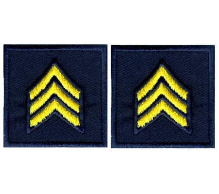 Sergeant Embroidered Medium Gold on Midnight Blue Pair
