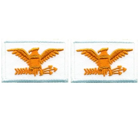 Colonel Embroidered Gold on White Pair