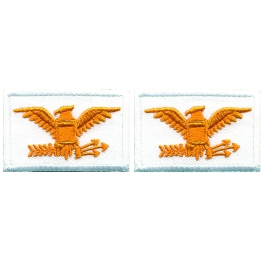 Colonel Embroidered Gold on White Pair