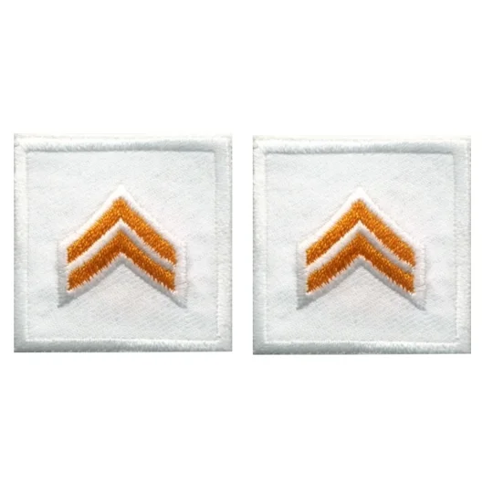 Corporal Embroidered Gold on White Pair