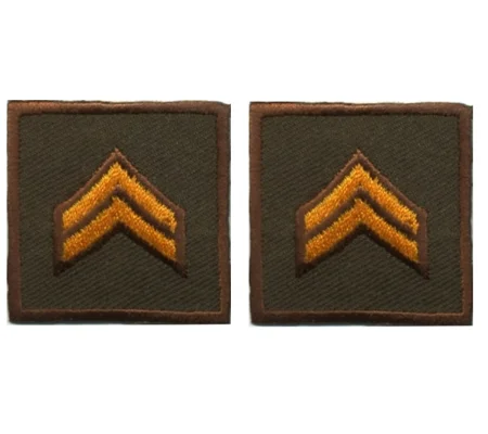 Corporal Embroidered Gold on Brown Pair