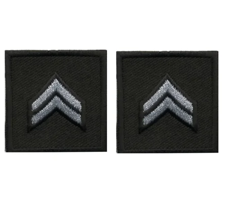Corporal Embroidered Silver on Black Pair