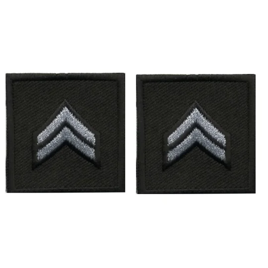 Corporal Embroidered Silver on Black Pair
