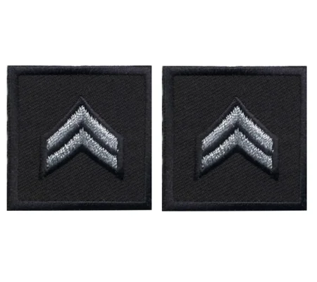 Corporal Embroidered Silver on Midnight Blue Pair