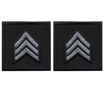 Sergeant Embroidered Silver on Midnight Blue Pair