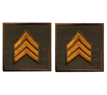 Sergeant Embroidered Gold on Brown Pair
