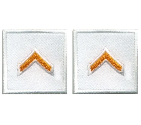 Private Embroidered Gold on White Pair