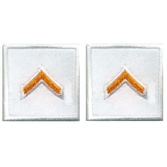 Private Embroidered Gold on White Pair