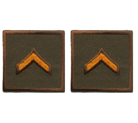 Private Embroidered Gold on Brown Pair