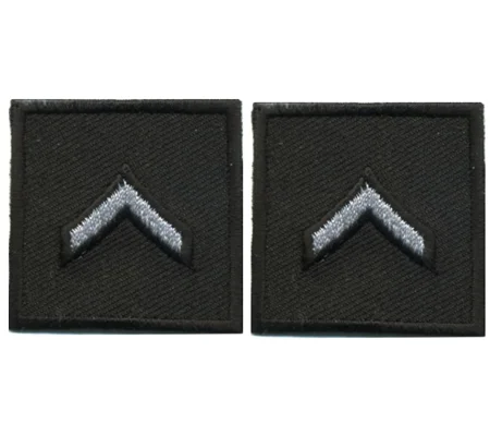 Private Embroidered Silver on Black Pair