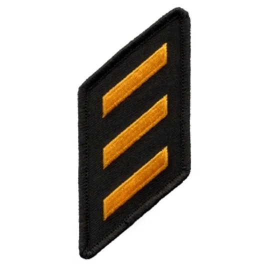 Hash Mark Years of Service Felt Sleeve Gold on Black