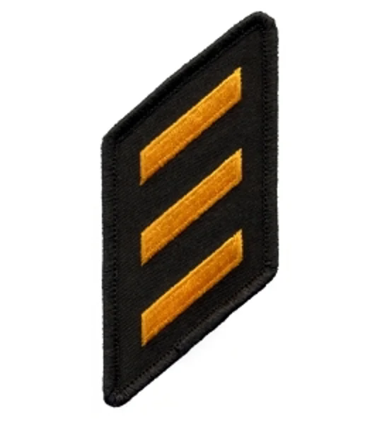 Hash Mark Years of Service Felt Sleeve Gold on Black