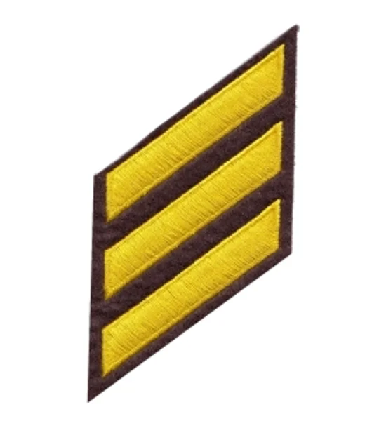 Service Stripes Years of Service Felt Sleeve M Gold on Brown