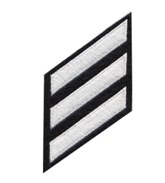 Service Stripes Years of Service Felt Sleeve White on Navy