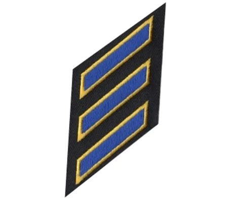 Service Stripes Years of Service Felt Sleeve Royal - Gold on Black