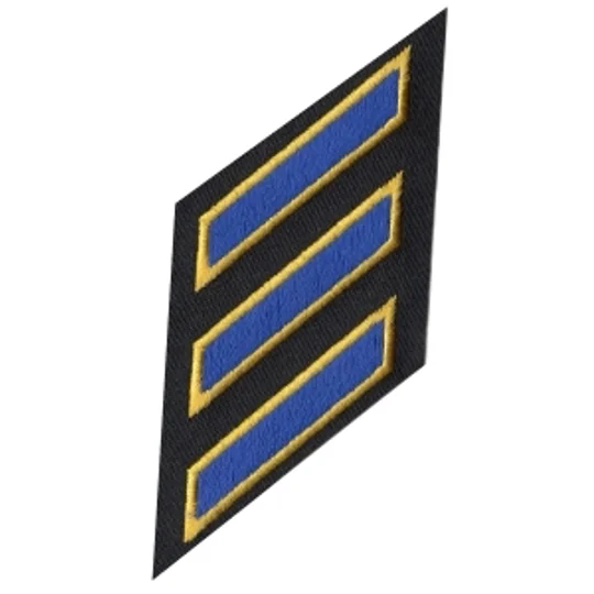 Service Stripes Years of Service Felt Sleeve Royal - Gold on Black