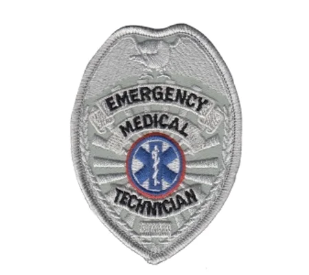 Emergency Medical Technician Badge Patch Silver