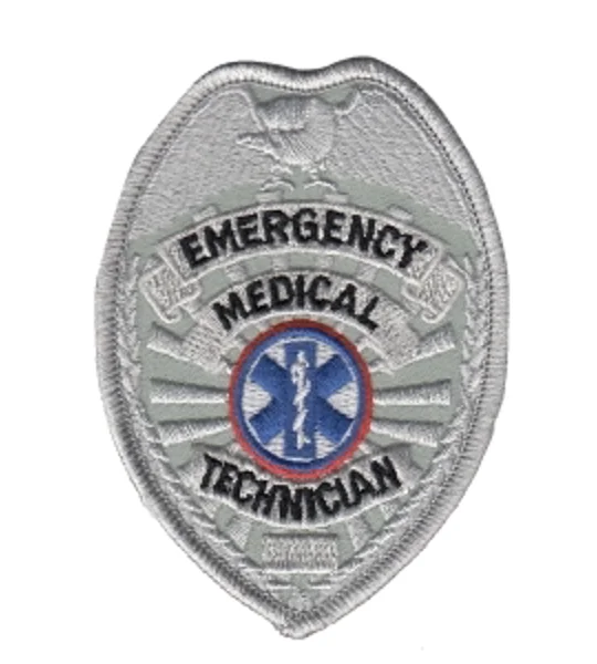Emergency Medical Technician Badge Patch Silver