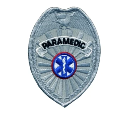Emergency Medical Paramedic Badge Patch Silver