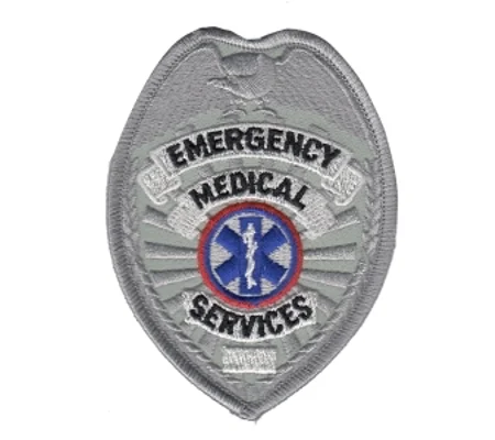 Emergency Medical Services Badge Patch Silver