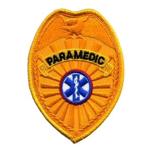 Emergency Medical Paramedic Badge Patch Gold