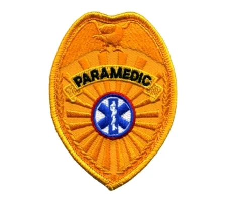 Emergency Medical Paramedic Badge Patch Gold