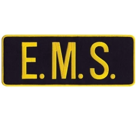 EMS Back Patch 4 X 11 Gold on Midnight Blue