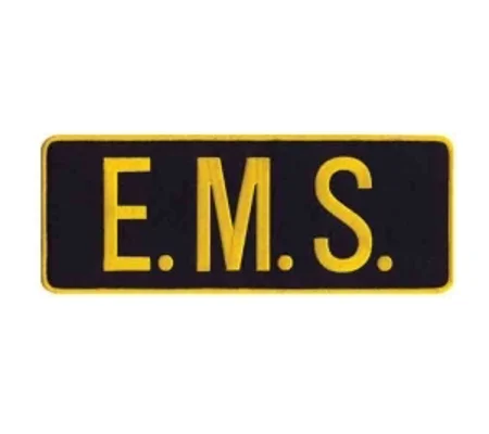 EMS Back Patch 4 X 11 Gold on Black