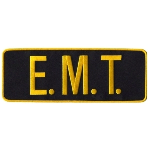 EMT Back Patch 4 X 11 Gold on Midnight Blue