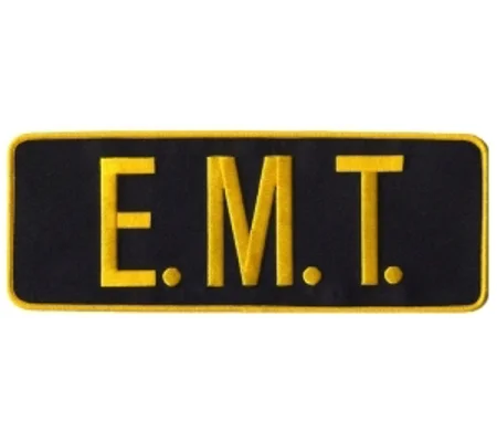 EMT Back Patch 4 X 11 Gold on Midnight Blue