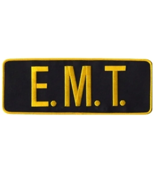 EMT Back Patch 4 X 11 Gold on Midnight Blue