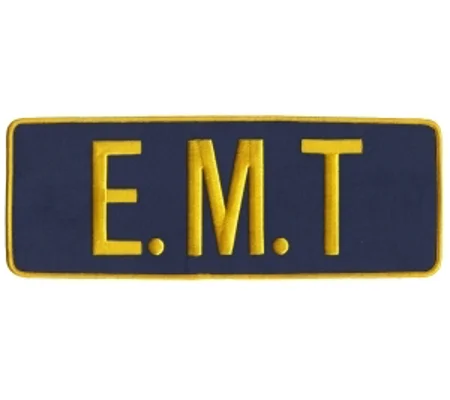 EMT Back Patch 4 X 11 Gold on Navy
