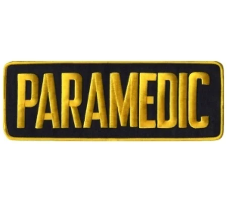 Paramedic Back Patch 4 X 11 Gold on Midnight Blue