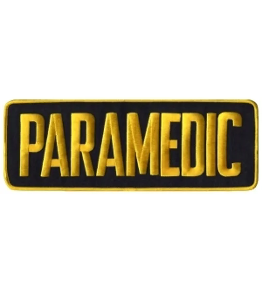 Paramedic Back Patch 4 X 11 Gold on Midnight Blue