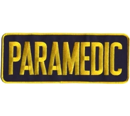 Paramedic Back Patch 4 X 11 Gold on Navy