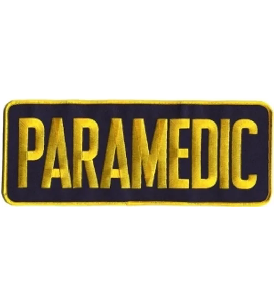 Paramedic Back Patch 4 X 11 Gold on Navy