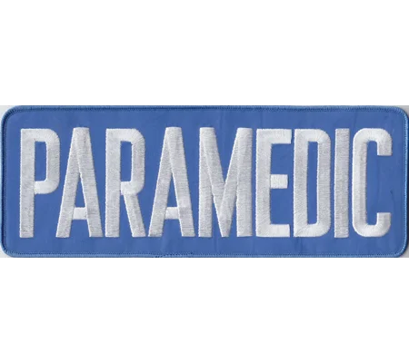 Paramedic Back Patch 4 X 11 White on Royal